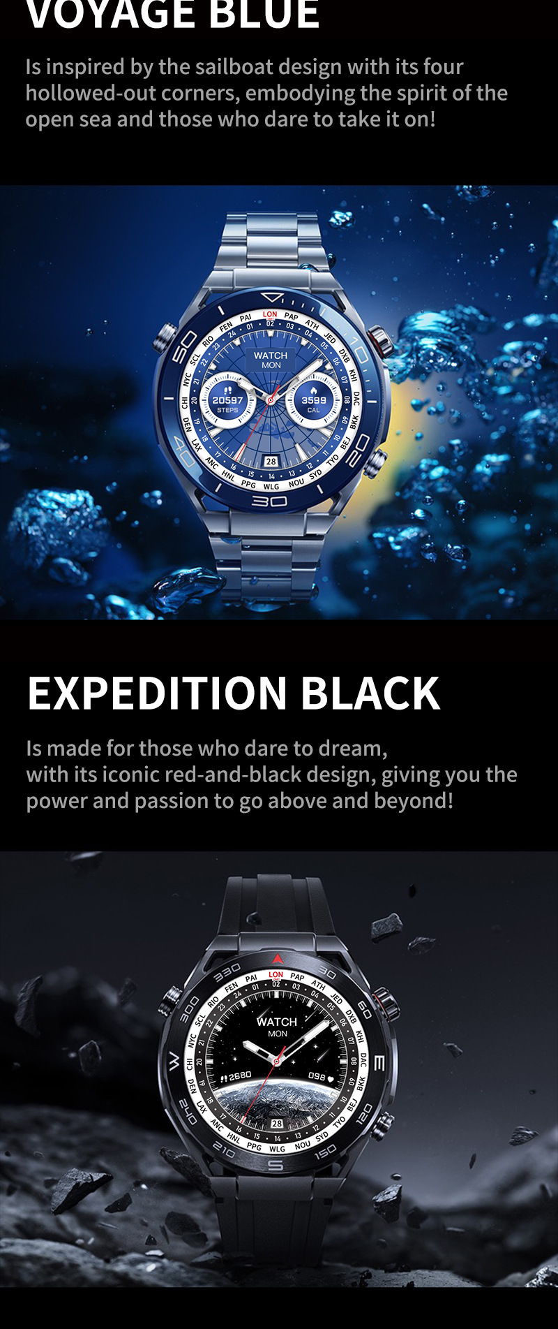 MT15S Smart Watch 1,6 Zoll 4DOLED Bildschirm Kompass NFC_voghion.com