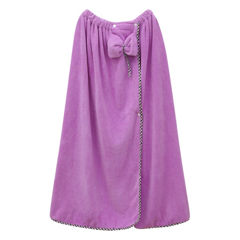 Новый банный халат, женское носимое банное полотенце, Коралловое бархатное утолщенное водопоглощающее быстросохнущее милое банное платье с бантом и верхней частью, оптовая продажа