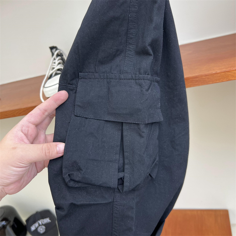 2024 Podzimní dětské americké ležérní vícekapsové pracovní oblečení pro chlapce a dívky Volné vyprané rovné trubkové dlouhé kalhoty_voghion.com