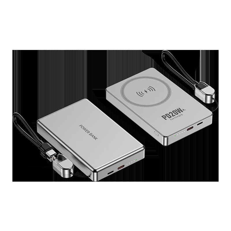 The New 3C Certified Qr Code Rechargeable Power Bank with Metal Magnetic Wireless Charging and Super Fast Charging Capabilities Can Be Used on Airplanes and Is Suitable for Cross-Border Use