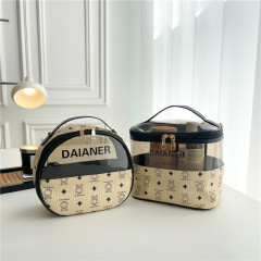 Cross-border semi-transparent waterproof makeup bag large capacity travel letter storage bag toothbrush bag with copyright