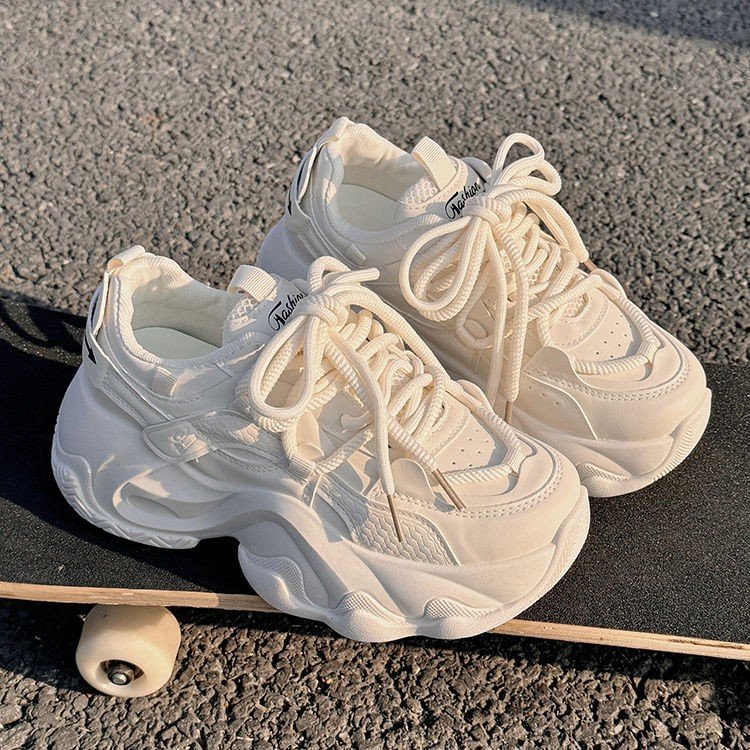 European Station Thick-soled Increased Torre Shoes Women's 2024 Spring New Korean Style Street Shown Feet Small Casual Sneakers