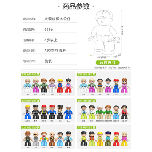Liqu [Upgraded Version] Dolls, Large Block Building Blocks, Assembled Toys, Dolls, Doll Scene Accessories, Directly Supplied from the Manufacturer