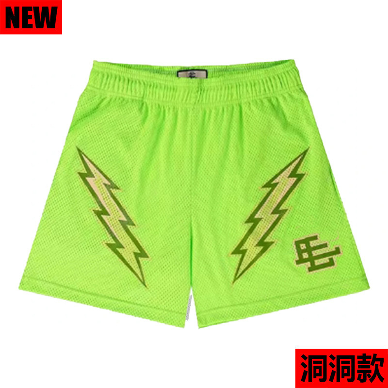 New EE Lightning Basketball Shorts Men's Casual Fitness Quick Dry Running Sports Quarterpants Large Mesh Shorts Summer