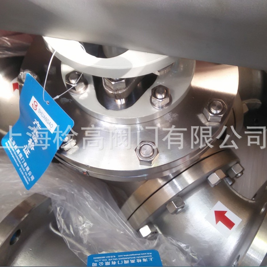 Q42F法兰不锈钢气动Y型三通换向球阀 135度角120度角三通换向阀