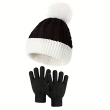 K 65716 Winter Pompom Baby Knit Hat Set ë�򱦱���֯ñ