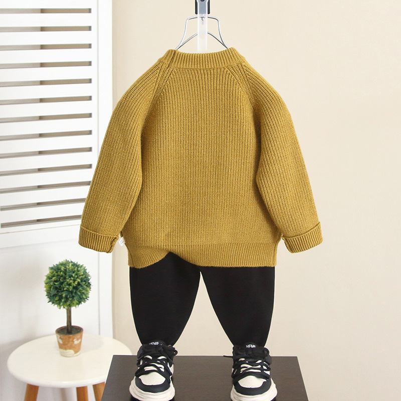 6844 suéter de otoño e invierno para niños 2024 nuevo suéter de cuello redondo para niños