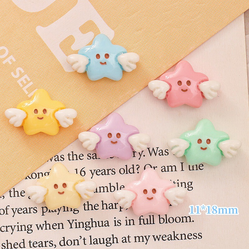 Mini Angel Star Cartoon Resin Jewelry Patch Nail Art Jewelry DIY Clothing Toys Decorative Accessories