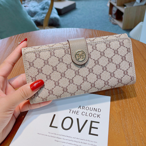 2024 New Long Wallet Women's Mobile Phone Small Wallet All-in-One Bag Multiple Card Slots Large Capacity Wallet Genuine Leather Wallet