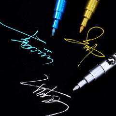 廣納GN1103超金屬色丙烯馬克筆12色套裝0.7筆尖線寬高達模型上色