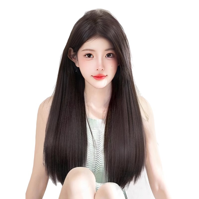 假发片女长直发三片式手织包边仿真发无痕隐形增发量蓬松接发发片|undefined