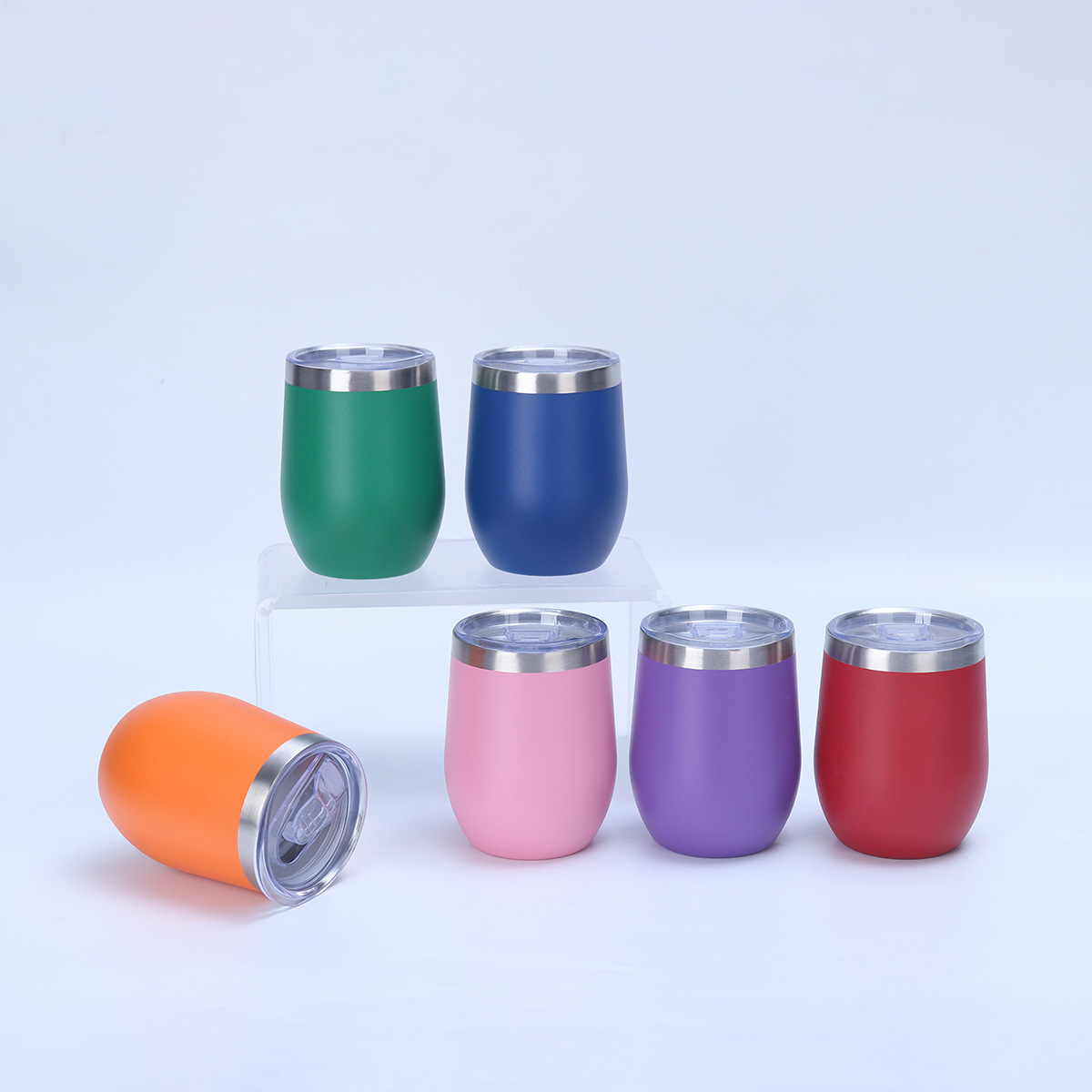 Cross-border lindo multicolor pulverización de huevo taza 304 taza de aislamiento térmico de acero inoxidable vacío portátil en forma de U taza de huevo
