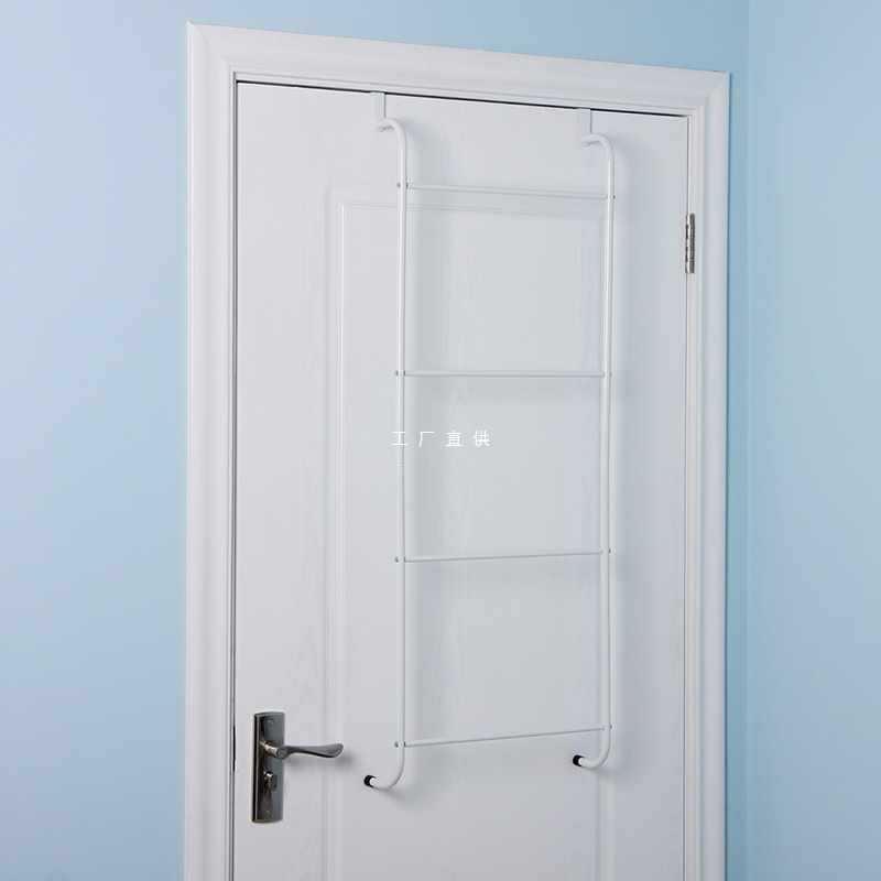 Ali6Orz Bathroom Door Towel Hanger Storage Rack Punch-Free Hook Door Back Shower Room Glass Door Wool