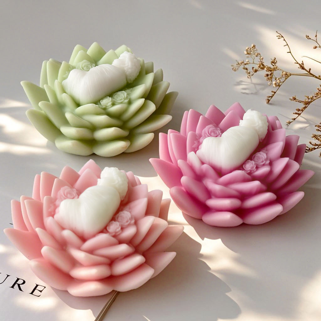 Jiahuimei flor bebé aromaterapia molde de silicona flor diy ángel jabón hecho a mano yeso adorno molde de vela