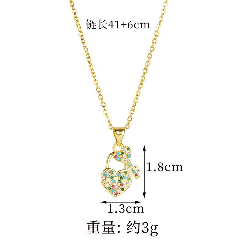 Vietnam Shajin estilo europeo y americano diamante color hueco cerradura de amor collar pendiente de dos piezas joyería al por mayor