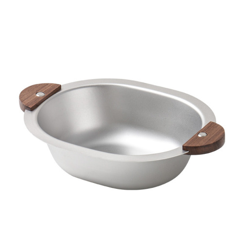 Creative Korean bear bowl 304 stainless steel household children's rice bowl dessert bowl double-eared walnut salad bowl