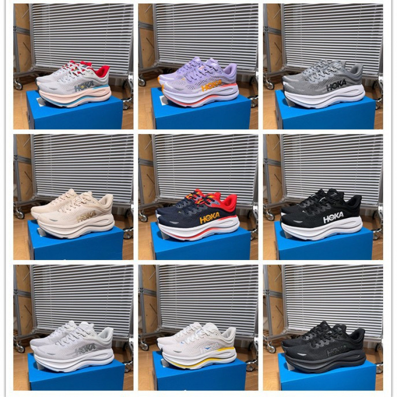 Cross-Border Hoka Bondi 9 Running Shoes for Men and Women, Lightweight Cushioning Sports Shoes, Comfortable and Versatile Dad Shoes