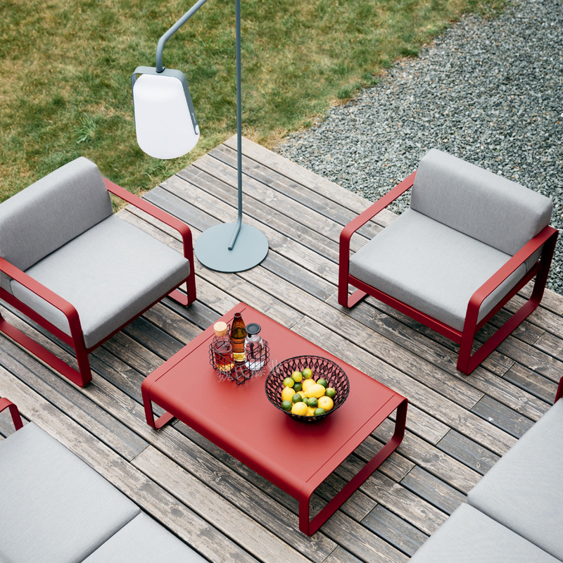 Sofá al aire libre patio al aire libre solárium jardín color macaron estilo impermeable protector solar muebles de aleación de aluminio