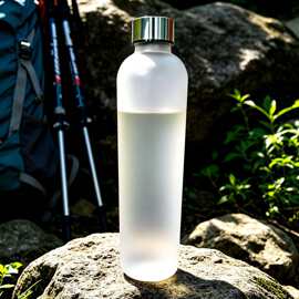 透明提绳直筒塑料水杯单层小口户外健身便携杯