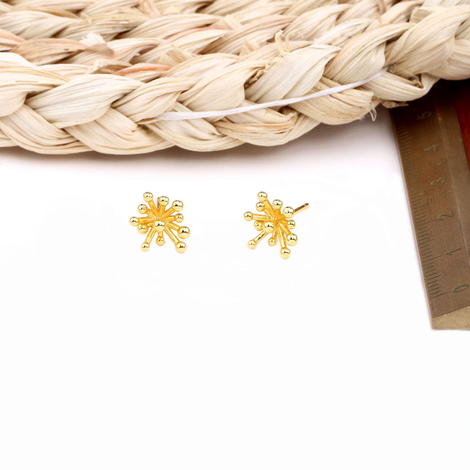 1 Pair Simple Style Flower Sterling Silver Plating White Gold Plated Gold Plated Ear Studs display picture 7
