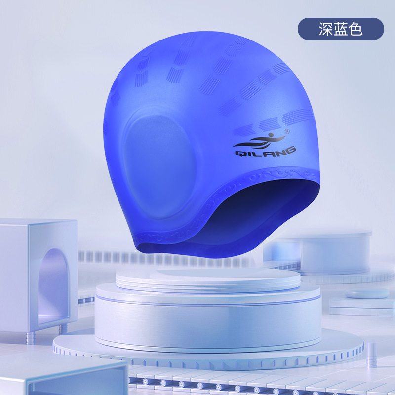 Gorros de nadador de ondas de alta calidad, gorras de nadador de silicona para adultos impermeables, gorras de nadador de silicona de cabello largo, fabricantes al por mayor