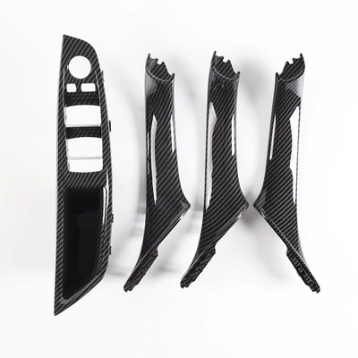 Door Armrest Interior Trim, Armrest, handle, handle - left-hand-drive-4-piece-set-carbon-fiber-pattern