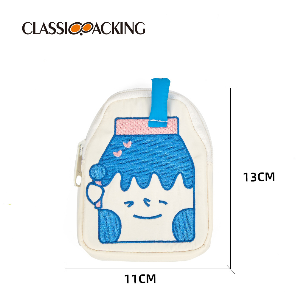 Fábrica al por mayor bolsa de almacenamiento cerveza taza leche Caja forma multifuncional moneda monedero lápiz labial bolsa de almacenamiento con logo