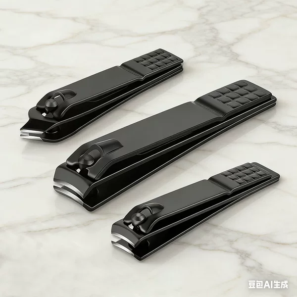 Cross-Border Stainless Steel Nail Clippers, Black Large Anti-Splash Nail Clippers, Portable Nail Scissors, Manicure and Nail Trimming Tools