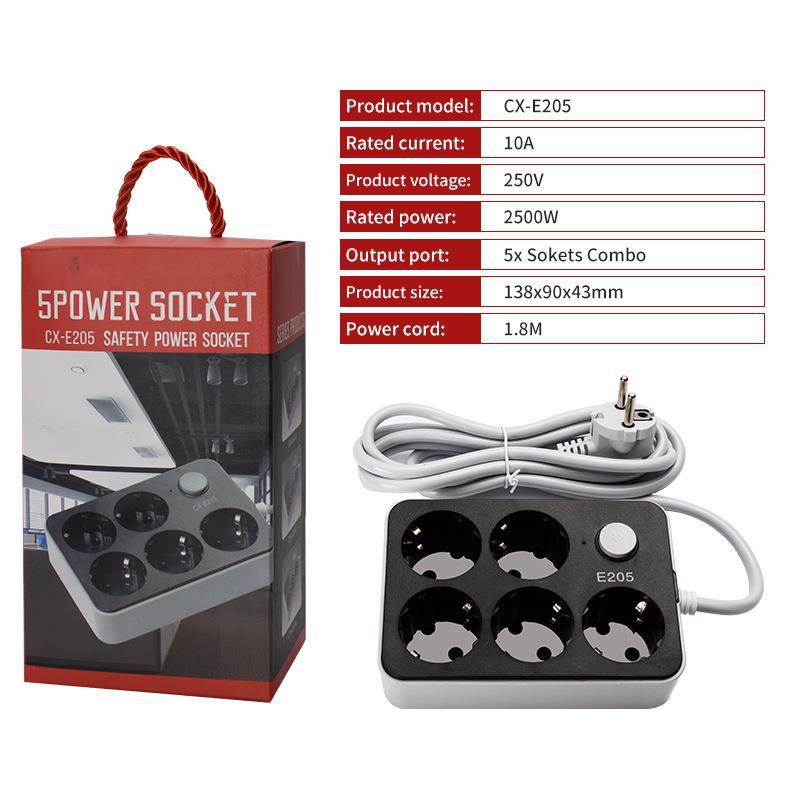 Ruso europeo estándar europeo dos Ronda 3 USB6USB cartón negro socket