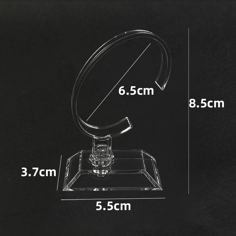 Reloj acrílico transparente estante de exhibición C-ring bracket mostrador estante de exhibición brazalete accesorios de exhibición tamaño
