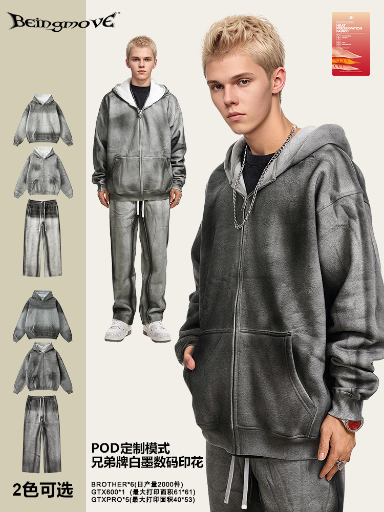 2025 otoño marca de moda trajes deportivos con cremallera cardigan suéter hombre pantalones rectos de dos piezas para hombres