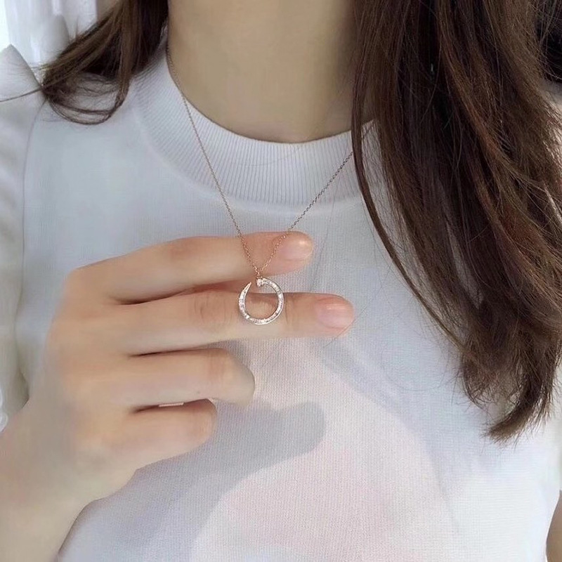 Fashion micro-encrusted zircon nail copper necklace pendant