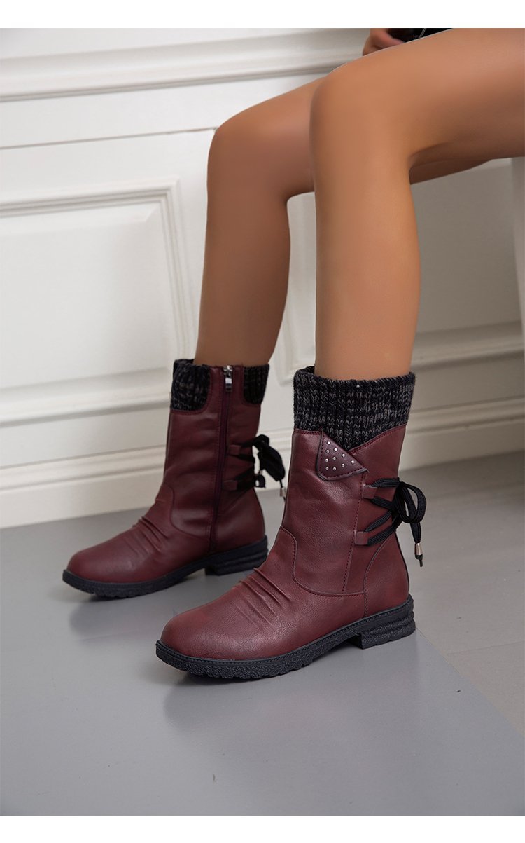 Large Size Short Boots Women Fashion Explosion Outer Boots Women Solid Color Low Heel Short Boots_voghion.com