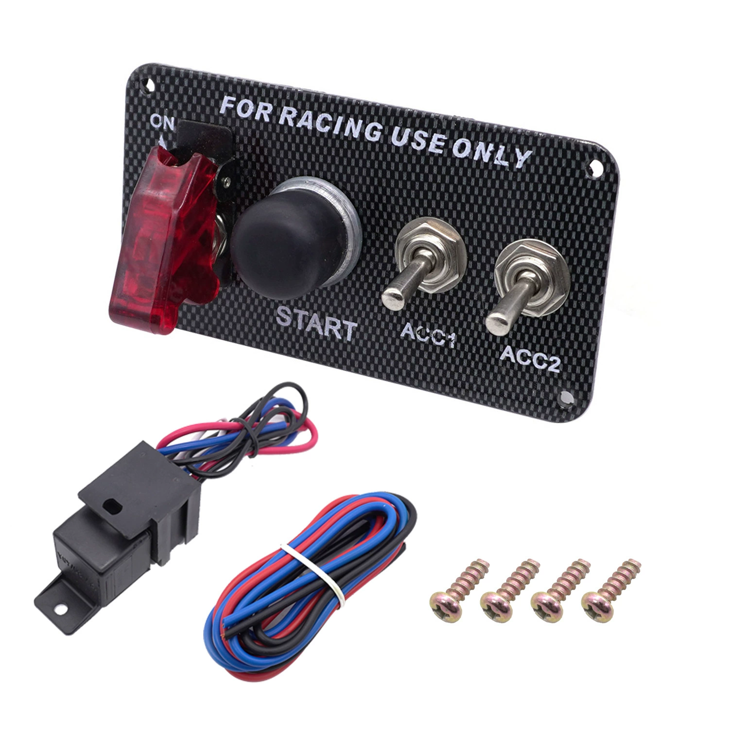 Car 12VLED one -click startup Total switching knob of power -cutting 4 Unicom use ignition panel switch