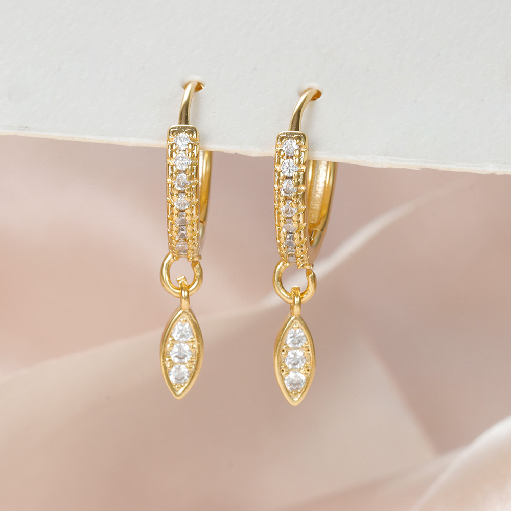 9g Weight Copper Ear Needle Material 18K Gold Plated Plating Material Zircon Inlay Material Charm Sleeper Hoop Earrings, Drop Earrings Classification 1 Pair Quantity Daily Occasion Copper Material Cross, Water Droplets, Lightning Pattern All Seasons Season Women's Gender Vintage Style Style 1 Pair Vintage Style Cross Water Droplets Lightning Copper Zircon 18K Gold Plated Drop Earrings 5