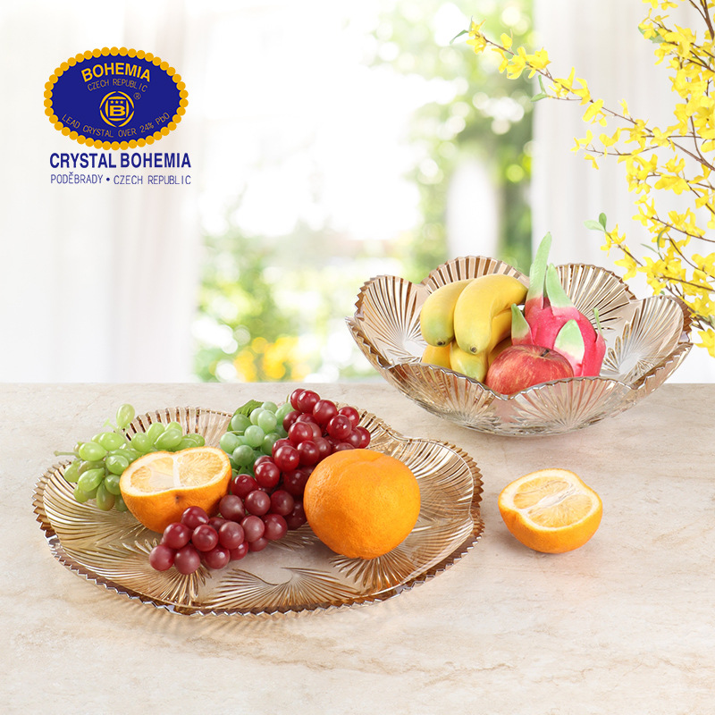 Frutero de cristal importado original de la República Checa, frutero de lujo ligero, regalo de inauguración, regalo de apertura, pieza decorativa, frutero para el hogar. image 3