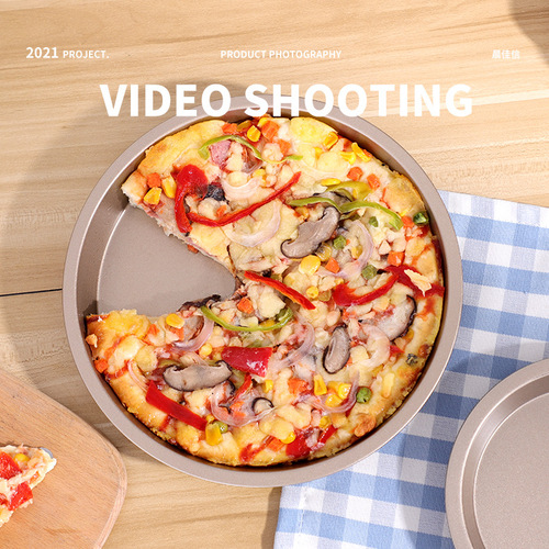 Factory 8-inch loose bottom cake pan 6-piece flat cup pizza carbon steel toast square baking tray baking tools set