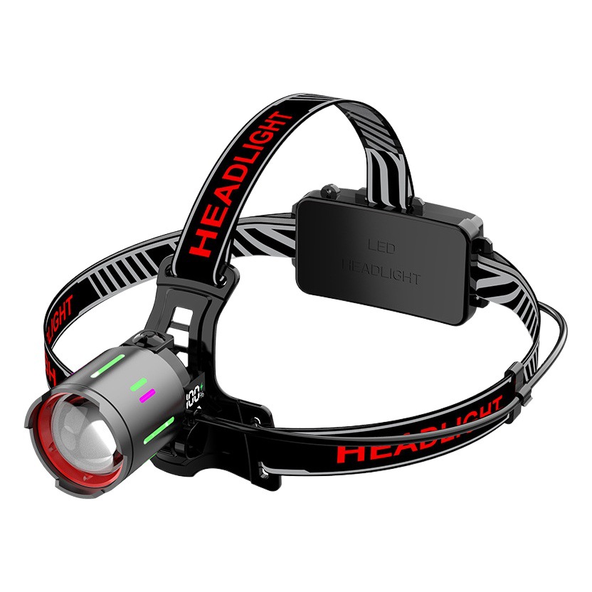 Nuevo faro con sensor de luz fuerte, cabezal láser blanco de alta potencia, pantalla de potencia digital lateral, linterna de iluminación exterior