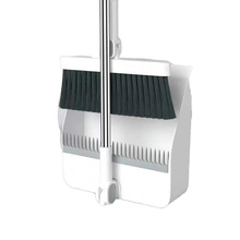 扫帚和簸箕组合套装，长柄可调，不锈钢防尘罩和扫帚套装，用于清