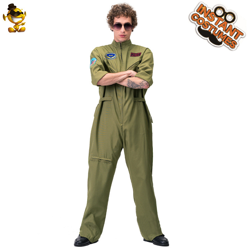 Traje de piloto de los hombres adultos traje de Rendimiento uniforme de la Fuerza Aérea de Halloween traje de fiesta Cosplay traje