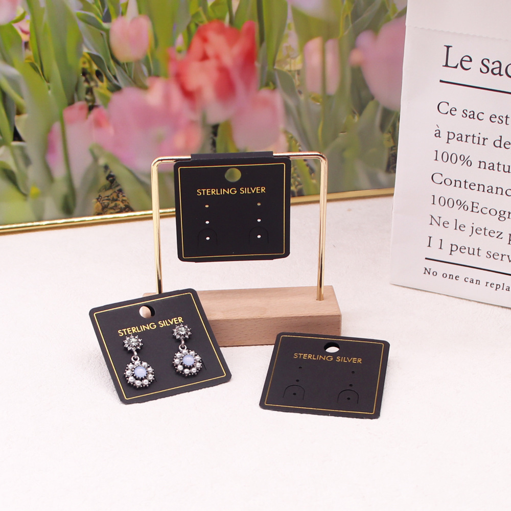 现货pvc纸卡挂钩耳环卡5*5cm耳钉小饰品印刷耳钉项链耳环卡定logo