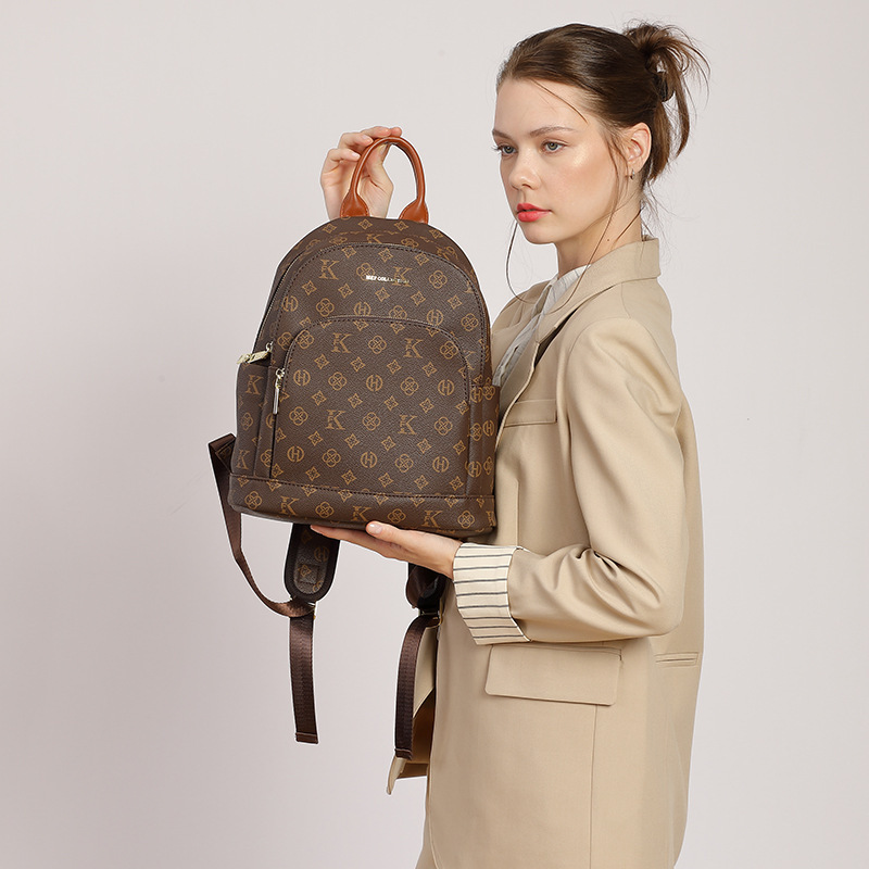 MK F Classic Vintage Old Flower Bag Casual Backpack Women's Original Niche Women's Backpack Large Capacity Travel MK F Classic Vintage Old Flower Bag Casual Backpack Women's Original Niche Women's Backpack Large Capacity Travel