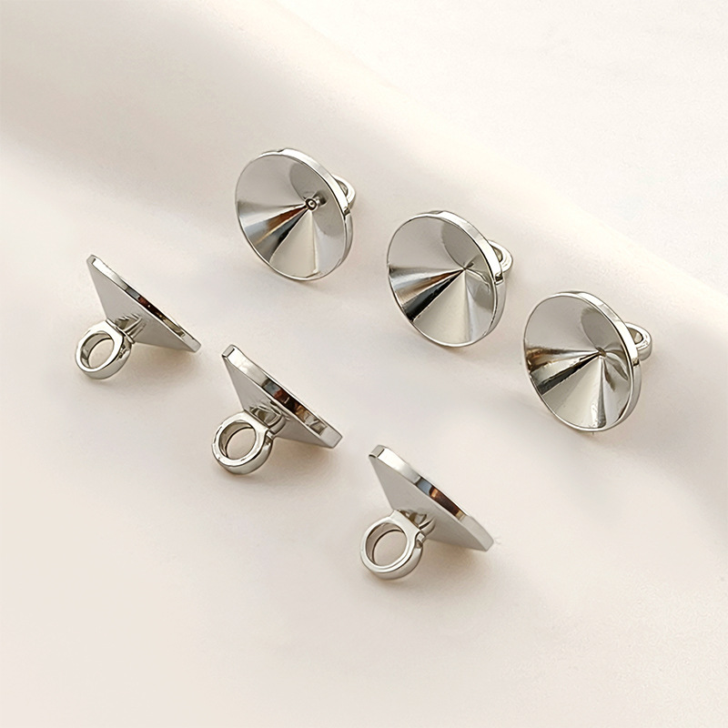 Electroplated Copper Needleless Sheep's Eye Cap DIY Handmade Jewelry Accessories Bead Tray Pearl Cap Round Pendant