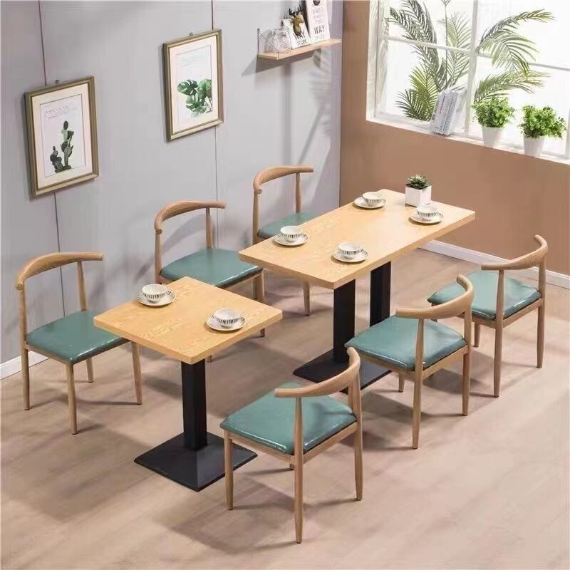 Dining table and chair sets for restaurants, noodle shops, fast food establishments, snack bars, bubble tea shops, and commercial use; suitable for business meetings and economical dining settings Dining table and chair sets for restaurants, noodle shops, fast food establishments, snack bars, bubble tea shops, and commercial use; suitable for business meetings and economical dining settings
