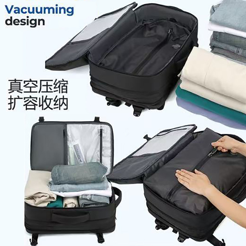 Mochila de ocio al vacío para hombres y mujeres, mochila de computadora impermeable de gran capacidad, mochila multifuncional, expansión de equipaje de negocios