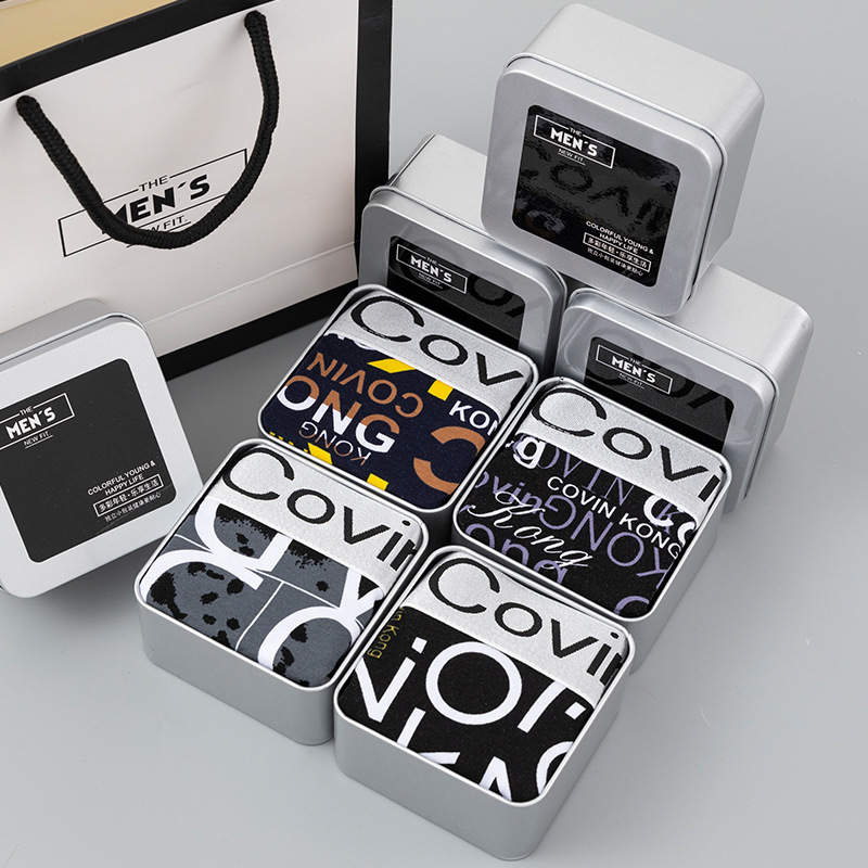 Men's Underwear, Men's Ck Exclusive Cotton Boxer Briefs, Large Size Red Cotton Boxer Briefs, Shorts, Trendy Gift Box Wholesale