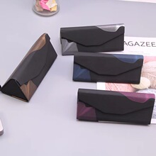 厂家供应批发年轮三角折叠太阳镜盒子男女通用便携抗压文艺眼镜盒