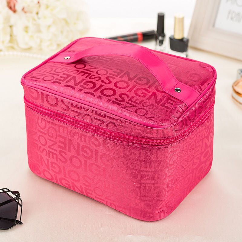 Retro Multicolor Polyester Composite Needle Punched Cotton Storage Bag Makeup Bags display picture 2