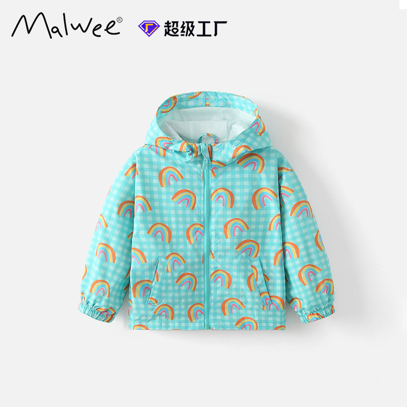 Cross-border malwee niñas abrigo otoño invierno nuevo lindo camisa con cremallera de niña Europa y América chaqueta de niños