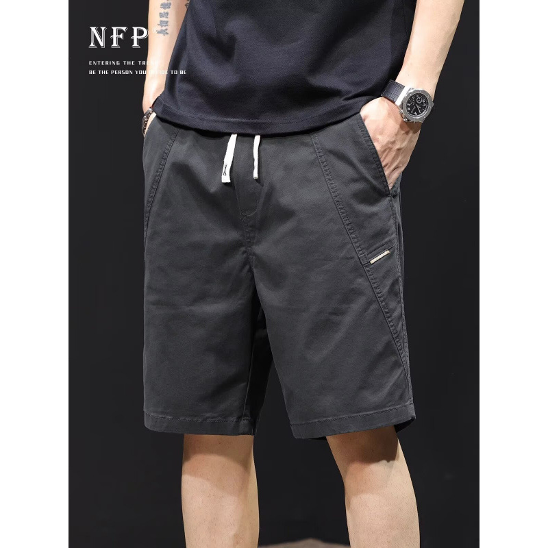 Five-point Medium Pants Thin Men's Straight Pants Summer plus size Multi-pocket Outdoor Casual Cordwork Pants Wear-resistant and Breathable